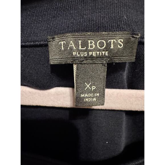 Talbots Cotton Shift Dress Navy Blue White Flower Embroidery Short Sleeve Sz Xp - Picture 2 of 7